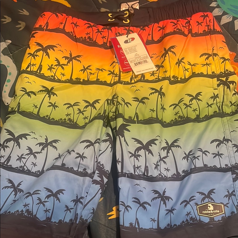 Tropical Gradient Swim Trunks for Kids